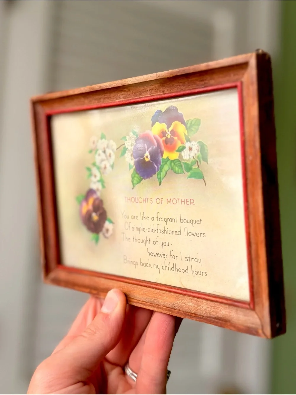 Framed 'Thoughts of Mother' Floral Art Print - Purple & Yellow